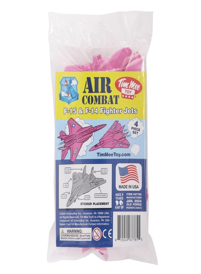 Tim Mee Toy TimMee Plastic Army Men Combat Fighter Jets - 4pc Pink Airplanes Made in USA - Image 4